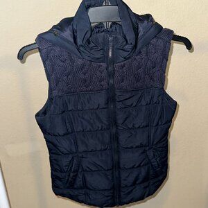 💙 Aeropostale Navy Quilted Puffer Vest with Hood | Size S